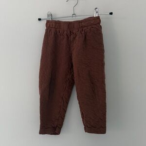 Petit Bateau Kids Quilted Brown Jogger Pants 3 Years
